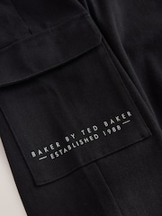 Baker by Ted Baker Black Straight Leg Cargo Trousers - Image 9 of 11
