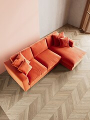 Swoon Burnt Orange Althaea Corner Right-Hand Sofa - Image 5 of 8