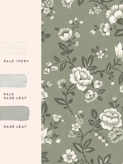 Laura Ashley Antique Green Bradenbury Trail 10M Wallpaper - Image 3 of 4