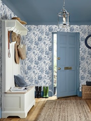 Laura Ashley Dark Seaspray Adwick Trail 10M Wallpaper - Image 1 of 4