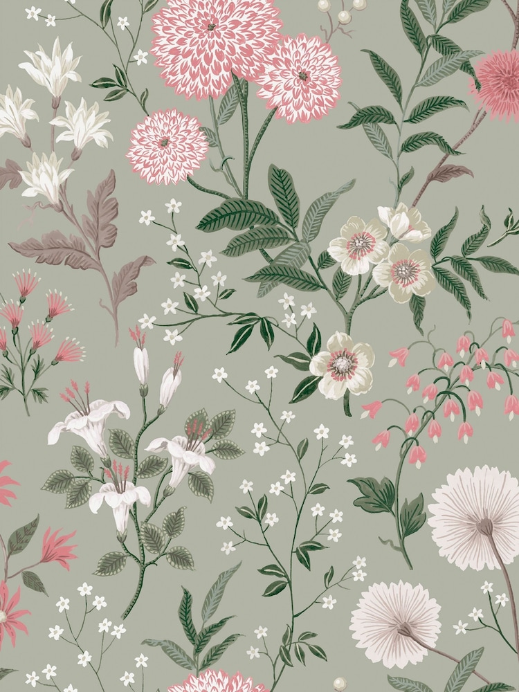 Laura Ashley Pistachio Otterham Garden 10M Wallpaper - Image 2 of 4