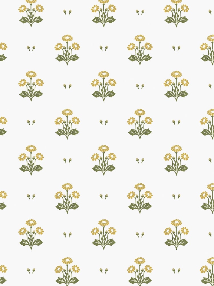 Laura Ashley Ochre Yellow Harthill Daisy 10M Wallpaper - Image 2 of 4