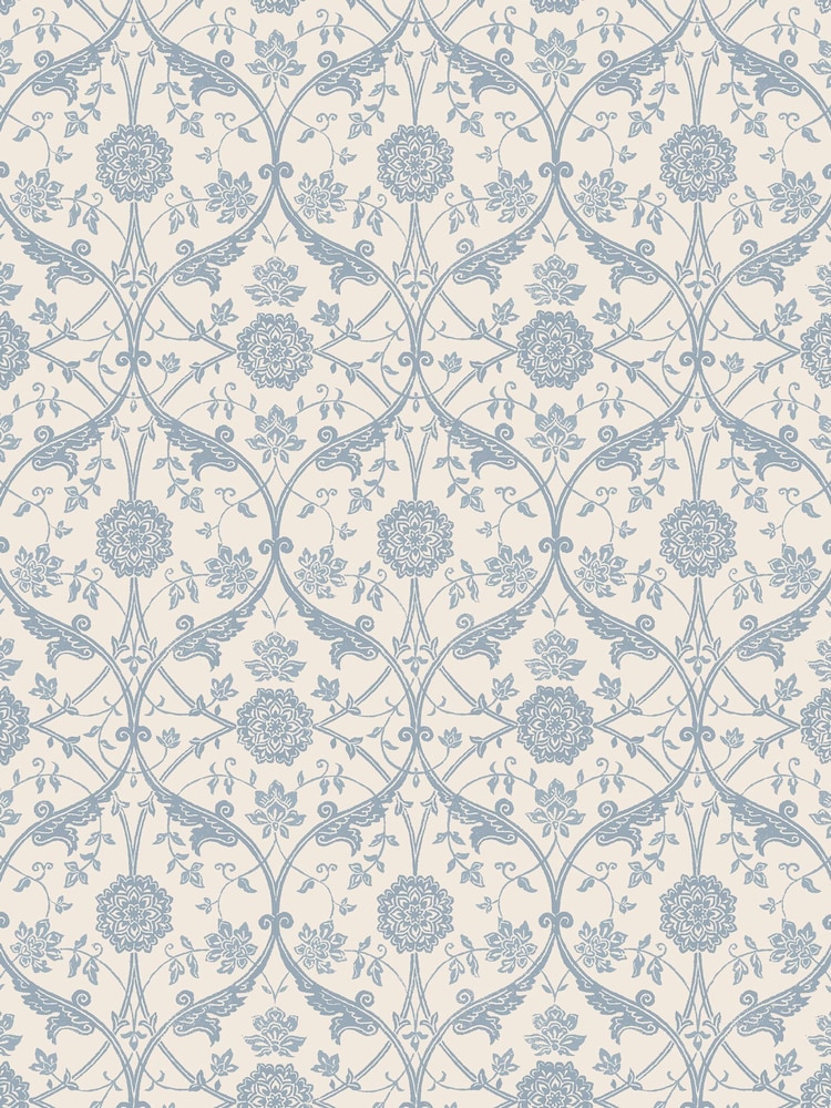 Laura Ashley Newport Blue Endale Trellis 10M Wallpaper - Image 2 of 4