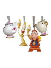 Widdop Set of 4 Beauty The Beast Hanging Christmas Decorations - Image 1 of 6
