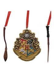 Widdop Set of 3 Christmas Decorations Wand, Crest & Broom Baubles - Image 1 of 4