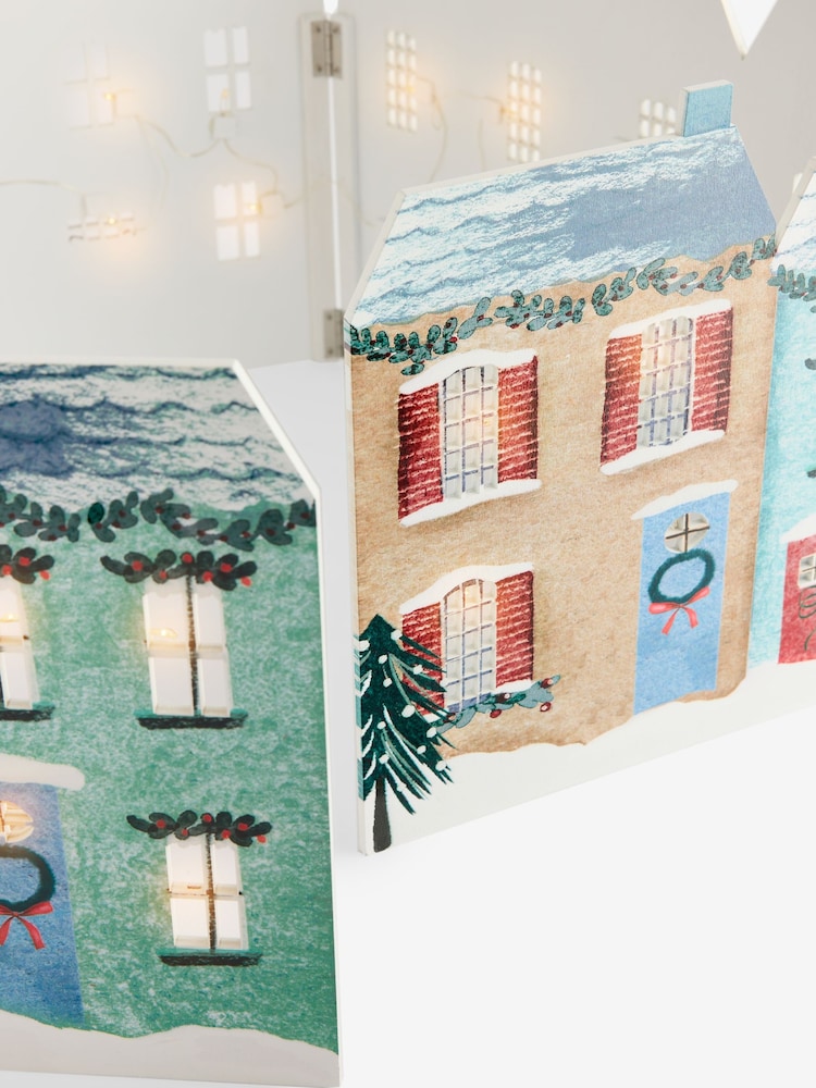 House Scene Light Up Wooden Tree Skirt - Image 5 of 5 House Scene Light Up Wooden Tree Skirt - Image 5 of 5