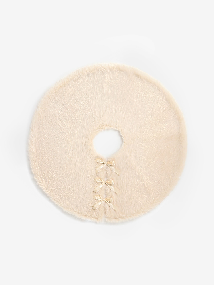 Natural Shimmer Fluffy Faux Fur Tree Skirt - Image 2 of 4 Natural Shimmer Fluffy Faux Fur Tree Skirt - Image 2 of 4