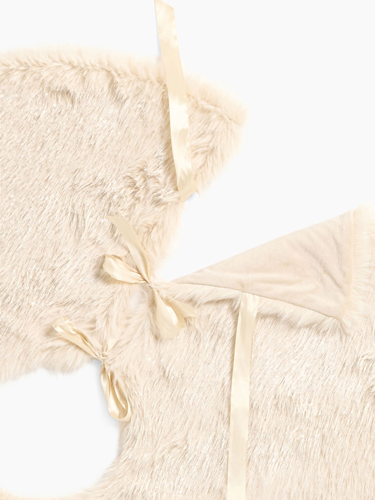 Natural Shimmer Fluffy Faux Fur Tree Skirt - Image 4 of 4 Natural Shimmer Fluffy Faux Fur Tree Skirt - Image 4 of 4