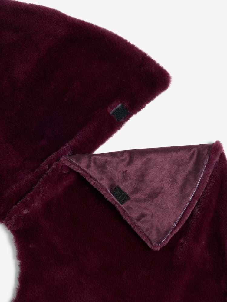 Burgundy Red Faux Fur Tree Skirt - Image 2 of 3 Burgundy Red Faux Fur Tree Skirt - Image 2 of 3