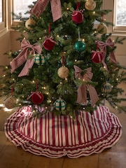 Red Stripe Frill Edge Tree Skirt - Image 1 of 5