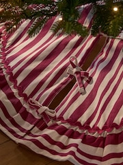 Red Stripe Frill Edge Tree Skirt - Image 3 of 5