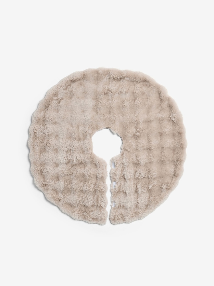 Aspen Textured Faux Fur Tree Skirt - Imagen 2 de 4