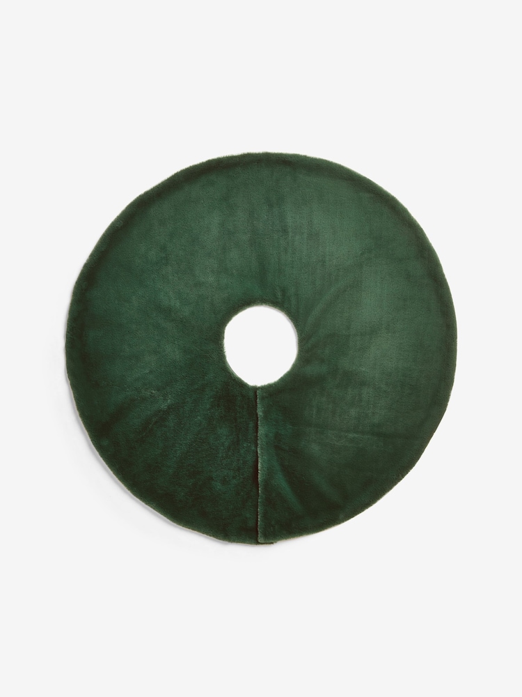 Green Faux Fur Tree Skirt - Image 2 of 4 Green Faux Fur Tree Skirt - Image 2 of 4