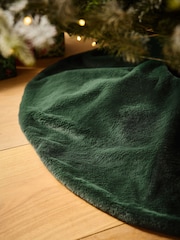 Green Faux Fur Tree Skirt - Image 3 of 4