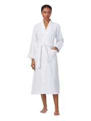 Lauren Ralph Lauren White Cotton Terry Long Greenwich Robe - Image 1 of 3