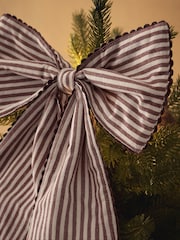 Chocolate Brown Scallop Edge  Bow Tree Topper - Image 2 of 3