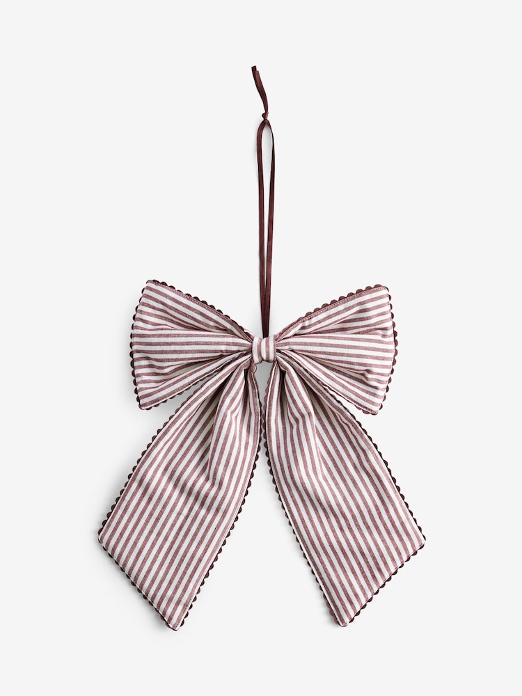 Chocolate Brown Scallop Edge  Bow Tree Topper - Image 3 of 3