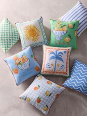 Fusion Green Cherry 100% Cotton Filled Cushion - Image 5 of 5
