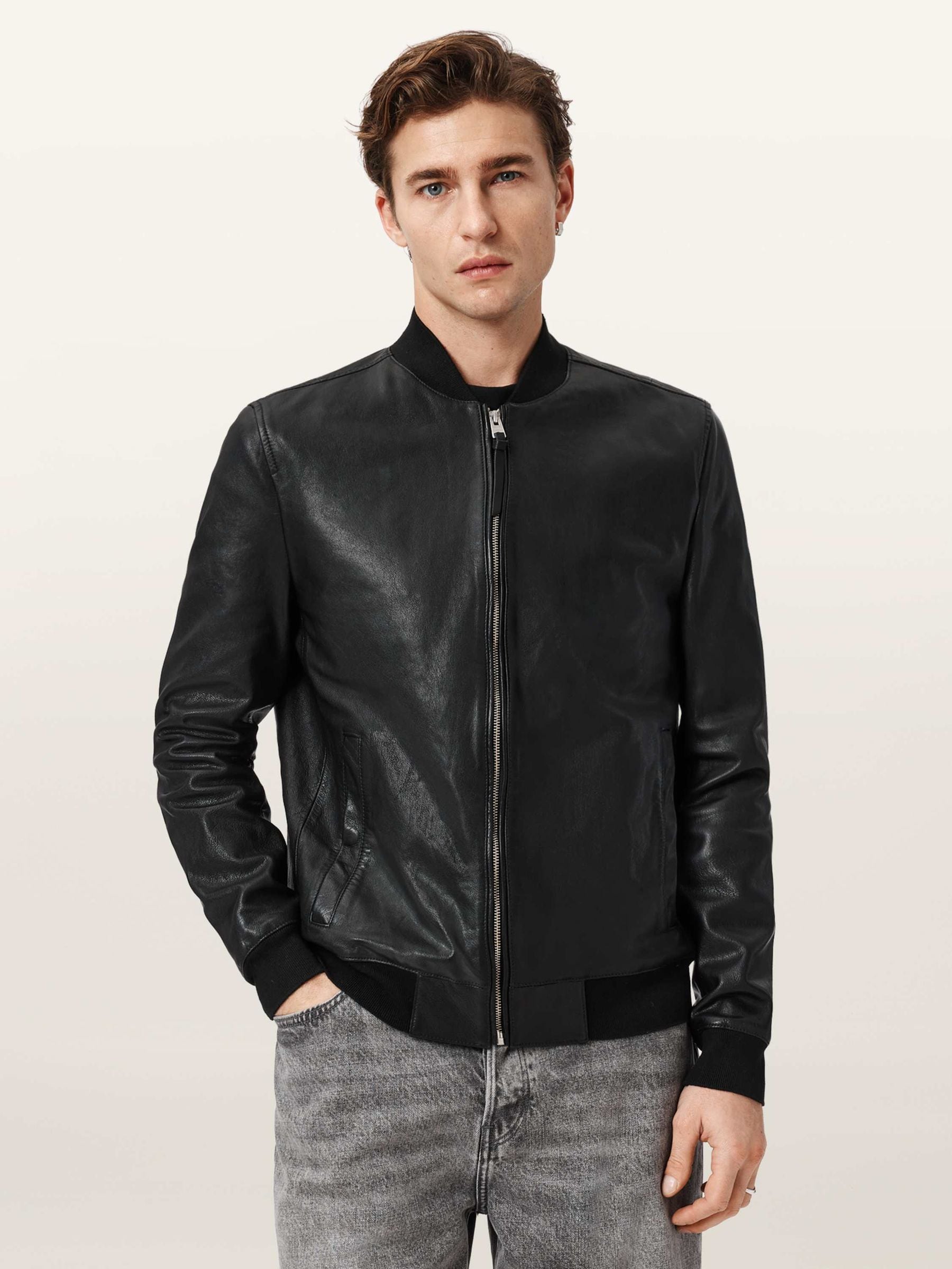Myler Black AllSaints Buy BOMBER牛革（Black） LTHR UTILITY ALLSAINTS Bomber shop online UK Next the from Jacket ジャケット・アウター
