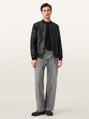 AllSaints Black Morten Bomber Jacket - Image 3 of 8