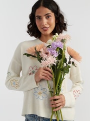 Chinti & Parker Cream Wool Cashmere Garden Flowers Jumper - Image 1 of 5