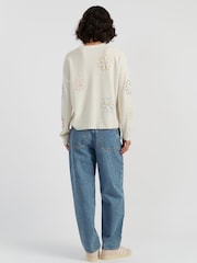 Chinti & Parker Cream Wool Cashmere Garden Flowers Jumper - Image 2 of 5