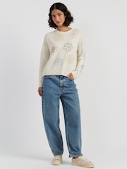 Chinti & Parker Cream Wool Cashmere Garden Flowers Jumper - Image 3 of 5
