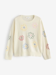 Chinti & Parker Cream Wool Cashmere Garden Flowers Jumper - Image 5 of 5
