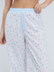 Boux Avenue Blue Floral Pointelle Pyjamas Set - Image 6 of 7