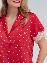 Boux Avenue Red Amelia Satin Short Pyjamas Set - Image 4 of 5