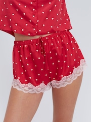 Boux Avenue Red Amelia Satin Short Pyjamas Set - Image 5 of 5