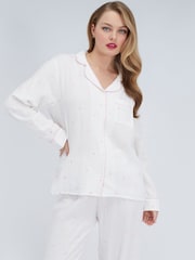 Boux Avenue White Heart Embroidered Cotton Pyjamas Set - Image 2 of 10