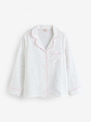 Boux Avenue White Heart Embroidered Cotton Pyjamas Set - Image 8 of 10