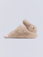 Boux Avenue Brown Plush Bunny Mule Slippers - Image 3 of 5