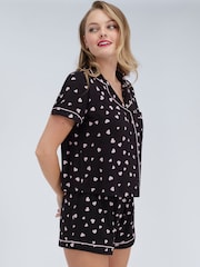 Boux Avenue Black Heart Modal Short Pyjamas Set - Image 2 of 6