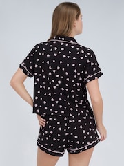 Boux Avenue Black Heart Modal Short Pyjamas Set - Image 5 of 6