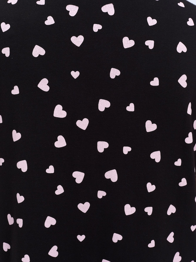 Boux Avenue Black Heart Modal Short Pyjamas Set - Image 6 of 6