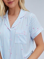 Boux Avenue Blue Heart Stripe Modal Short Pyjamas Set - Image 4 of 6
