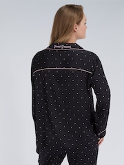 Boux Avenue Black Heart Oversized Satin Pyjamas Set - Image 3 of 6