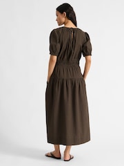 Albaray Chocolate Gingham Midi Brown Dress - Image 2 of 4