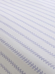 Dreams & Drapes Lilac Sweetpea Floral Cotton 28cm Fitted Bed Sheet - Image 2 of 3