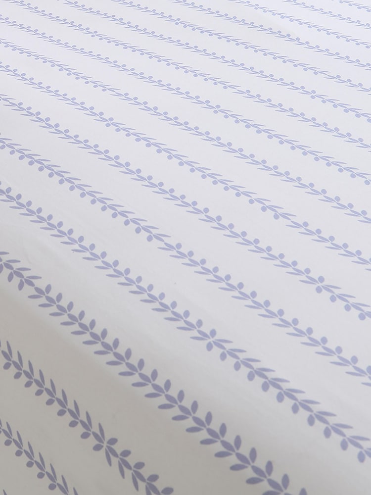 Dreams & Drapes Lilac Sweetpea Floral Cotton 28cm Fitted Bed Sheet - Image 2 of 3