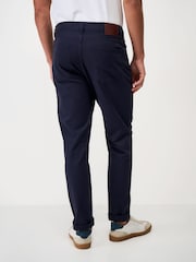 Crew Clothing Blue Brushed Twill Slim-Fit Trousers - Image 2 of 5