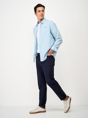 Crew Clothing Blue Brushed Twill Slim-Fit Trousers - Image 3 of 5