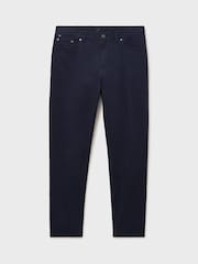 Crew Clothing Blue Brushed Twill Slim-Fit Trousers - Image 5 of 5