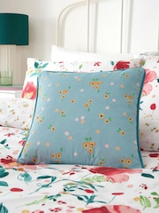 Dreams & Drapes Red Abstract Poppy Velvet Filled Cushion - Image 3 of 4