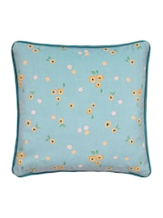 Dreams & Drapes Red Abstract Poppy Velvet Filled Cushion - Image 4 of 4