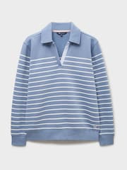 Crew Clothing Blue Sandy Flip-Collar Sweatshirt - Image 6 of 6