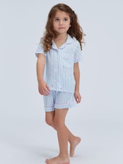 Boux Avenue Blue Matching Stripe Heart Modal Pyjamas Set - Image 1 of 6