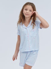 Boux Avenue Blue Matching Stripe Heart Modal Pyjamas Set - Image 3 of 6